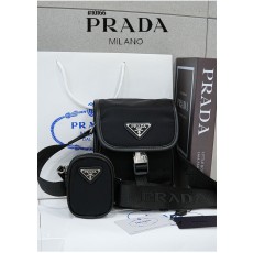 (국내발송) PD 프라다 [PRADA] 프라다 리나일론&사피아노 가죽 플랩백