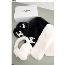 CL 셀린느 수입고급 와일드 로고 심플 퍼 넥 워머 귀마개 2종 세트  