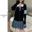 TB 톰브라운 [T] 배색카라 퍼피 꽈배기니트 