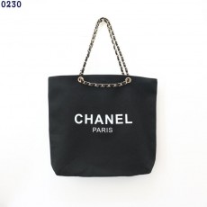 CN 샤넬 블랙 캔버스 체인 토트백