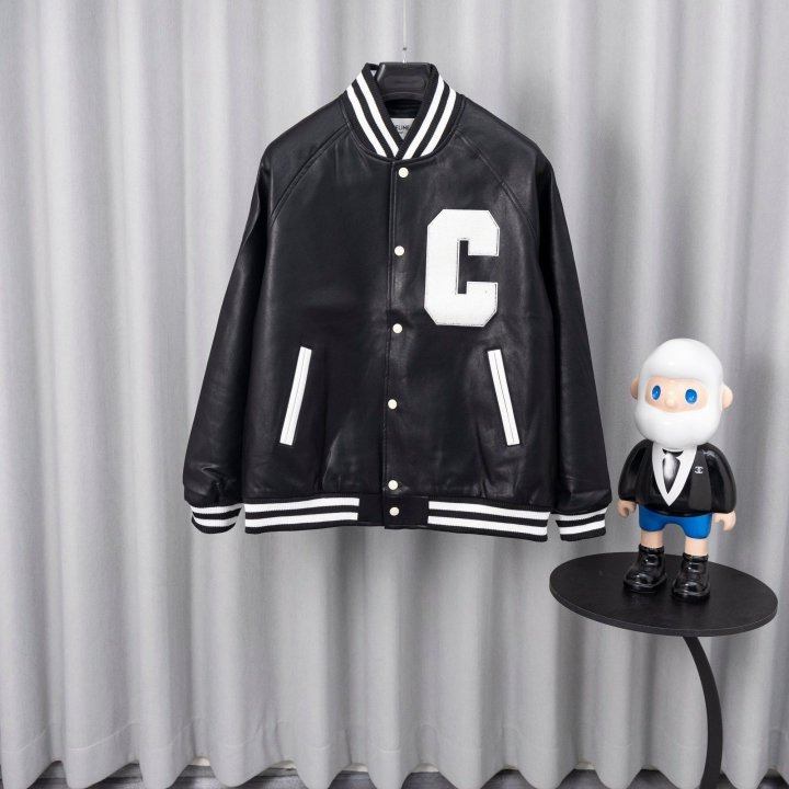 CL 셀린느 CLN 2695 레더 바시티 자켓 