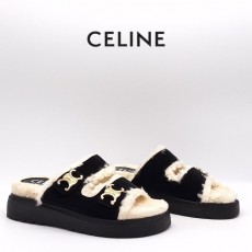 CL 셀린느 여성 스웨이드 로고 샌들