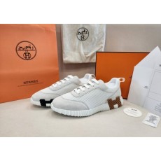 HM 에르메스 바운싱 스니커즈 그래픽 메쉬 스웨이드 고트스킨 & 블랑 (최상급)