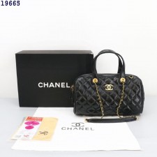 CN 샤넬 라지 볼링백 카프스킨 골드 메탈 블랙