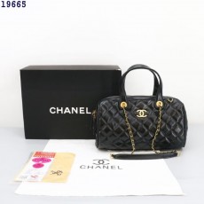 CN 샤넬 라지 볼링백 카프스킨 골드 메탈 블랙