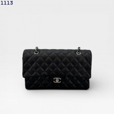 CN 샤넬 클래식 라지 캐비어 플랩백 (블랙,은장)