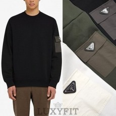 PD 프라다 배색포켓 맨투맨