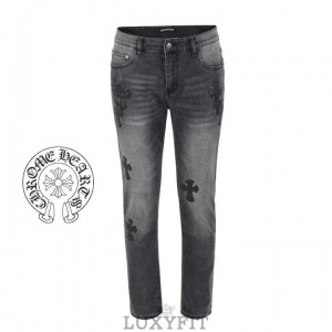 CH 크롬하츠 멀티 레더 패치 흑청 슬림 일자진