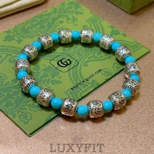 GC 구찌 G8 925 실버 고스트 비즈 팔찌 브레이슬릿 (터키석)