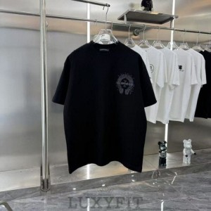 CH 크롬하츠 레터링 자수로고 라운드 티셔츠