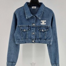 CL 셀린느 로고패치 크롭 데님자켓