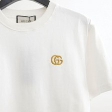 GC 구찌 화이트 코튼 저지 티셔츠