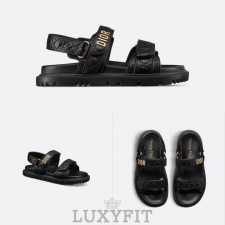 DO 디올 블랙 퀼트 까나쥬 샌들