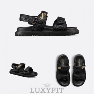 DO 디올 블랙 퀼트 까나쥬 샌들