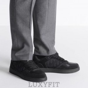 DO 디올 B27 블랙스웨이드 로우탑 스니커즈 블랙오블리크