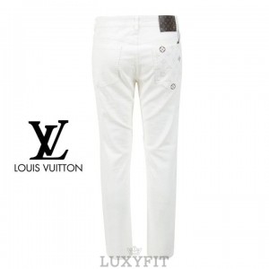 LV 루이비통 모노 자수 화이트 슬림 일자진