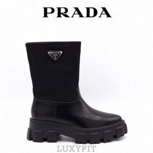 PD 프라다 여성 브러시드 가죽 부츠