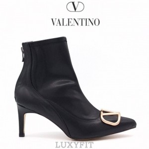 VT 발렌티노 여성 로우힐, 미들힐, 하이힐 V로고 앵클 부츠