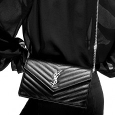 YS 생 로랑 모노그램 체인백 은장