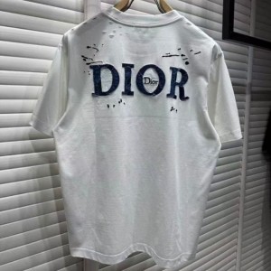 DO 디올 데님패치 데미지 자수반팔