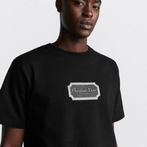 DO 디올 콘트라스트 자수 티셔츠