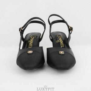 CN 샤넬 금장 스트랩 슬링백 펌프스