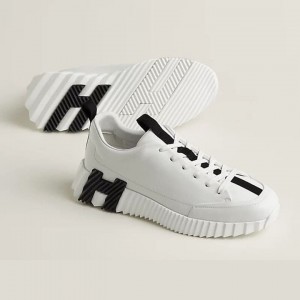 HM 에르메스 남성 점프 화이트 & 블랙 투톤 스니커즈