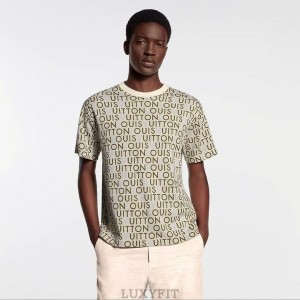 LV 루이비통 1V01 자카드 쇼트 슬리브드 크루넥 니트 웨어