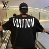 LV 루이비통 빈티지 레터링 넥 포인트 반팔 티셔츠