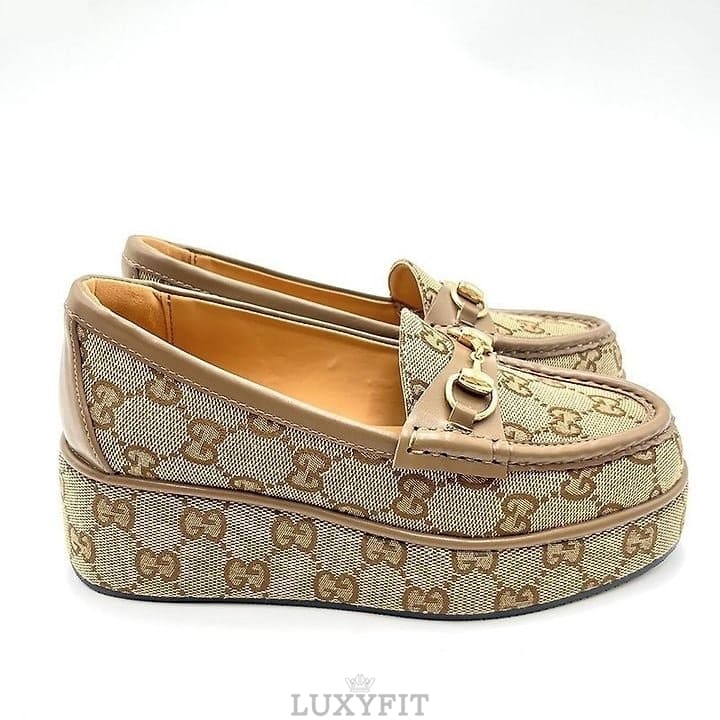 GC 구찌 홀스빗 웨지 힐 로퍼