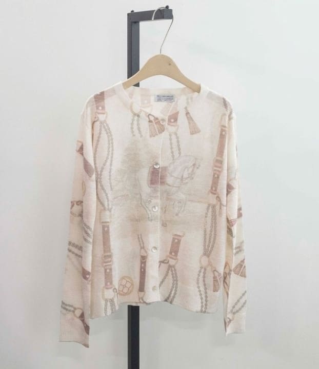 CU 브루넬로 쿠치넬리 여성 자개 버튼 슬리브 니트 탑 가디건