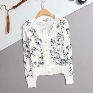 DO 디올 수입 플로워 자수 브이넥 가디건