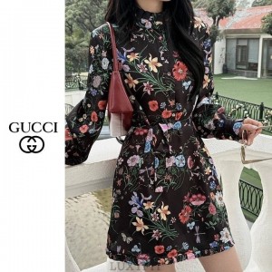 GC 구찌 플로라 프린트 실크원피스