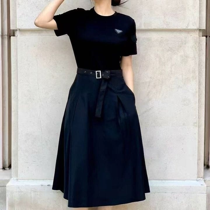 PD 프라다 여성 라운드넥 와이드원피스