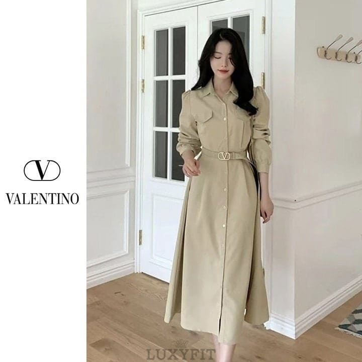 VT 발렌티노 V벨트 버튼 원피스