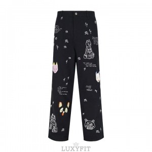 LW 로에베 M 64241 루이스 웨인 엠브로이더드 데님 팬츠