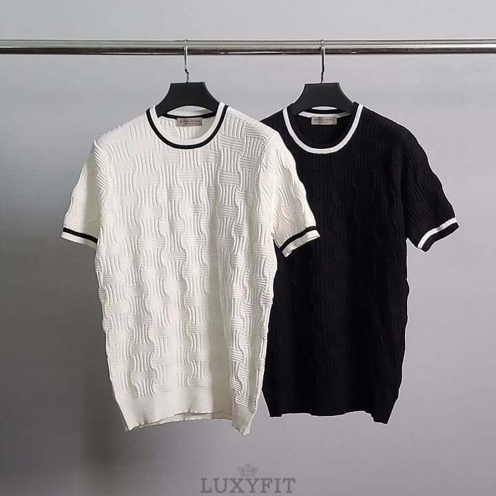 BT 보테가 베네타 엠보패턴 라운드 반팔 니트