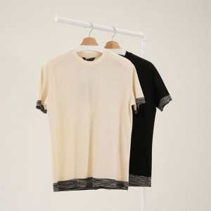 LL 로로피아나 클래식 배색 반팔 티셔츠