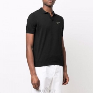 PD 프라다 오픈카라 니트반팔