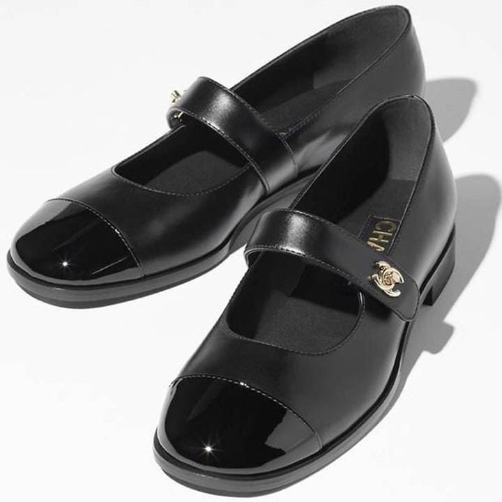 CN 샤넬 CC 메리제인 턴락 플랫 슈즈