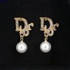 DO 디올 로고 큐빅 진주 귀걸이
