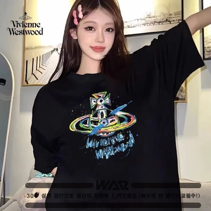 VV 비비안 웨스트우드빈티지 물감 로고 반팔티셔츠