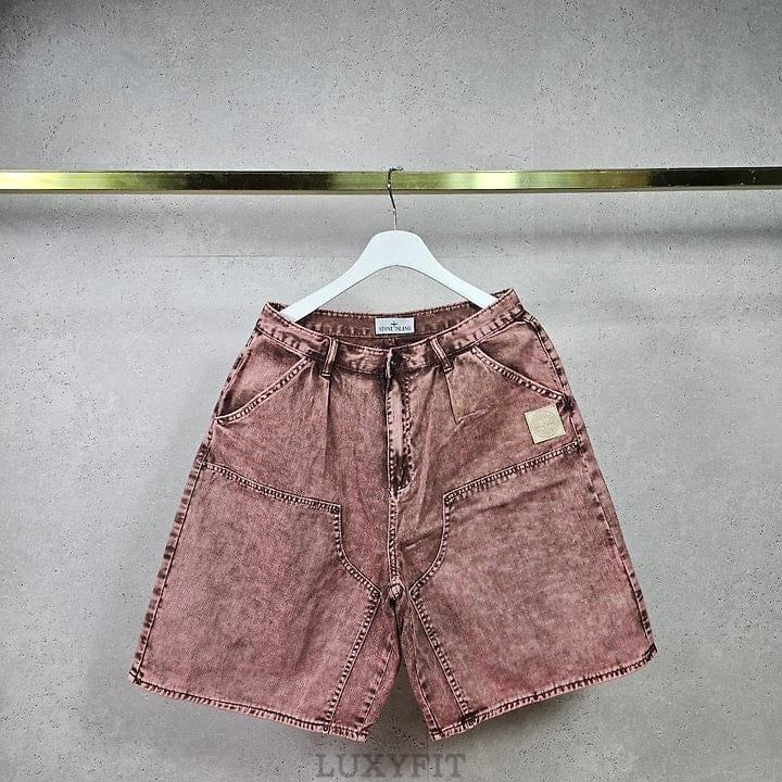 ST 스톤 아일랜드 피그먼트 타이다이 워싱데님 하프팬츠