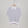 TB 톰브라운 여성 사선 스트라이프 코튼 실크 티핑 티셔츠