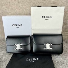 CL 셀린느 트리오페 숄더백 샤이니 카프스킨 은장