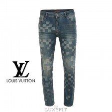 LV 루이비통 26SS. 멀티 다미 프린트 워싱 슬림진