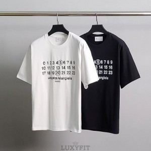 MG 메종 마르지엘라 넘버레터링 코튼 반팔티