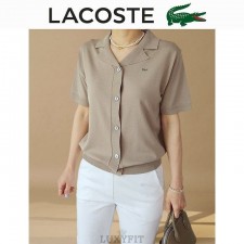 LC 라코스테 노치 카라 반팔 가디건