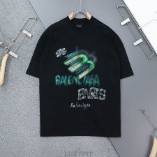 BC 발렌시아가 BB 빈티지 페인팅로고 오버핏 반팔 티셔츠