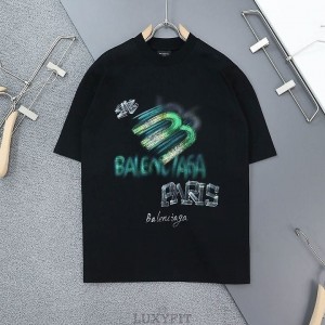 BC 발렌시아가 BB 빈티지 페인팅로고 오버핏 반팔 티셔츠